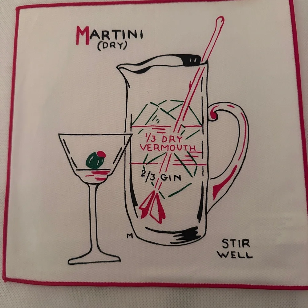 Restoration Hardware Estelle & Alvins Cocktail Drink Napkins set of 6